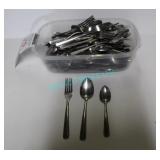 LOT, BIN OF ASST. FORKS + SPOONS