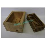 LOT, 3 PCS WOOD HOLDERS - 6"x8"X4" + 8.5"x4"x3"