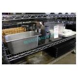 LOT, 2 SHELVES OF  BOWLS, INSERTS, DISHES,