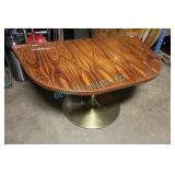 2X, 1/2 MOON 64" x 37"W TABLES W/ GOLD TAB &