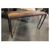 1X, 71" x 18" IRREGULAR WOOD TOP TABLE W/ STEEL