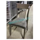 45X,TAUPE STAIN WOOD CHAIRS W/ PATTERN SEATS(NOTE)