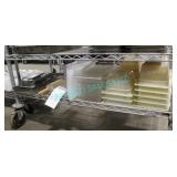 LOT, SHELF OF ASST. INSERTS + MISC. KITCHEN ITEMS