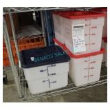 5X, 7L + 10L PLASTIC MEASURE CONTAINERS W/ LIDS