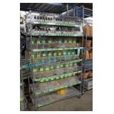 LOT, RACK OF BULK SPICE CONTAINERS (34) + BOTTLES