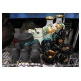 LOT, DECORATIVE VASES + TEA SET