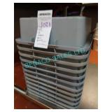 LOT, 12 GREY BUS BINS