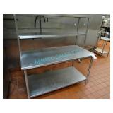 1X, 60" x 30" S/S TABLE W/ OVERHEAD SHELF