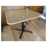 8X, 34" x 34" TABLES W/ CAST IRON BASES