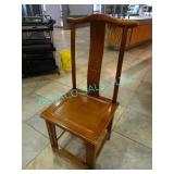 40X, HIGH BACK WOOD CHAIRS W/ ASIAN LETTERING