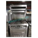 1X, GARLAND 6 BURNER STOVE W/ SALAMANDER