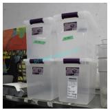 LOT, 4X STERILITE 26L STORAGE BINS W/ LIDS