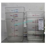 LOT, 4X PLASTIC MEASURE BINS (NO LIDS + FADING)