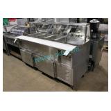 1X, 78" x 34" 4 WELL STEAM TABLE W/ SNEEZEGUARD