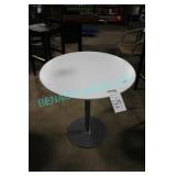 8X, 27" ROUND WHITE TABLES W/ BASE