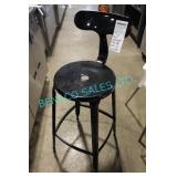 5X, BLACK LIGHTWEIGHT METAL BAR STOOLS W/ ROUND