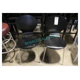 LOT, 2X BLACK ROUND BACK + SEAT CHAIRS