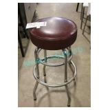 22X, BROWN VINYL BAR STOOL W/ CHROME FRAME
