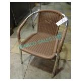 32X, BEIGE WICKER ALUM. PATIO CHAIRS