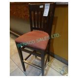 6X, WOOD BAR CHAIRS W/ PADDED SEAT