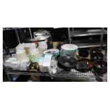 LOT,SHELF OF AST. BOWLS, SPOONS, PIPING BAGS, ETC.