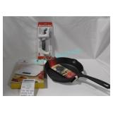 LOT,5KG DIGI SCALE, KNIFE SHARPENER, 10" CAST IRON