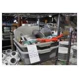 LOT,2X BUS BINS W/ BAKE TRAY, KITCHEN UTENSILS,ETC