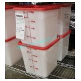 4X, 7L PLASTIC MEASURE CONTAINERS W/ LIDS