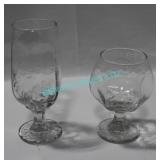 LOT, 37 PCS, TALL & ROUND STYLIZED GLASSES