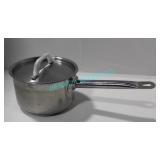 LOT, 4X OMCAN 7" INDUCTION SAUCE POTS W/ LIDS