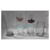 LOT, SHELF OF (58 PCS) ASST. GLASSWARE