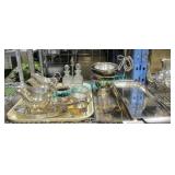 LOT,ASST. SILVER PLATED TRAYS, SAUCE DISHES, ETC.
