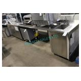1X, 166" x 27" S/S COUNTER W/ 2 WELL + HAND SINKS,