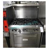 1X, US RANGE 6 BURNER STOVE (NAT. GAS)