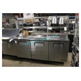 1X, TRUE 72" COLD TABLE W/ DBL. OVERHEAD SHELF