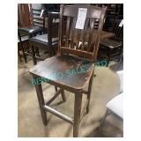 LOT, 11 DISTRESSED LOOK WOOD BAR STOOLS