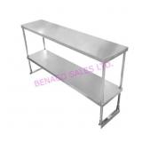 1X, 48"X14" S/S DOUBLE O.H. SHELF FOR PREP TABLE