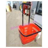 LOT, 9PC PORTA SHOPPING BASKETS W/ PULL HANDLE