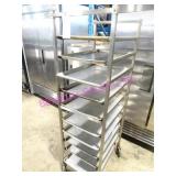 1X, 20.5"X70"T 10 SLOT PORTA TRAY RACK W/ 10 TRAYS