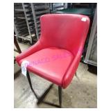 28X, RED VINYL DINING TUB CHAIRS
