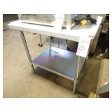1X, 36"X30" S/S TABLE W/ UNDERSHELF
