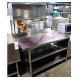 1X, 57"X36" S/S TABLE W/ 2 UNDERSHELVES