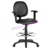 1X, GLOBAL 629775 DRAFTING STOOL, ARMS & FOOTRING