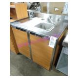 1X, 36"X29.5" DUKE 2DR S/S COUNTER W/ SANI SINK