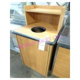 1X, WOOD GARBAGE STATION W/ BIN
