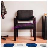1X, GLOBAL 695625 BLACK FABRIC CHAIR, CHERRY FRAME