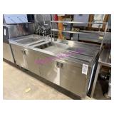 1X, 77.5"X30" S/S 4 DR. COUNTER W/ SINK & ICE BIN