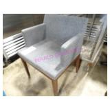 5X, DARK GREY FABRIC DINING CHAIRS W/ ARMS NOTES