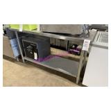 1X, 60" X 24" S/S TABLE W/ UNDERSHELF