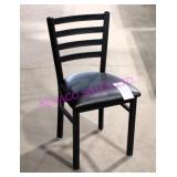 15X, NEW METAL FRAME BLACK VINYL DINING CHAIRS
